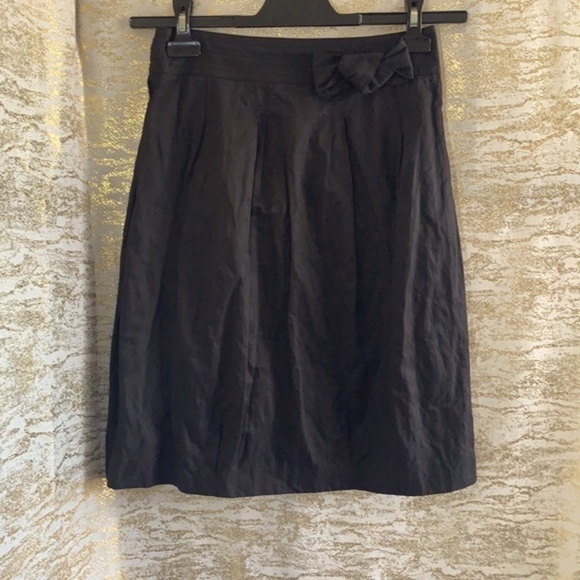 ELIE Taheri black A-line knee length skirt size 4 - Picture 2 of 9